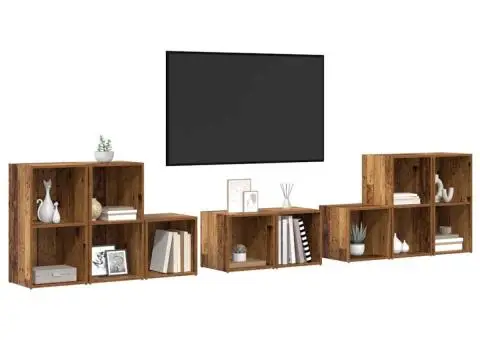 Set dulap TV cu raft cu depozitare 8 pcs Lemn Vechi Lemn compozit - 3/5