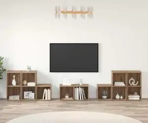 vidaXL Set dulap TV cu raft cu depozitare 8 pcs Stejar Artizanal Lemn compozit