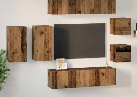 Set comodă TV 8 pcs Lemn vechi 30.5 x 30 x 60 cm Lemn compozit - 4/5