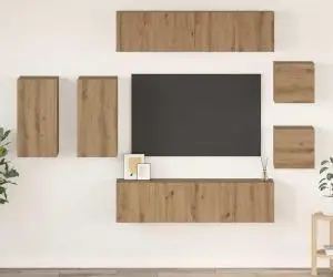 vidaXL Set comodă TV cu raft 8 pcs stejar artizanal 30.5 x 30 x 60 cm