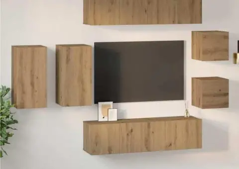 Set comodă TV cu raft 8 pcs stejar artizanal 30.5 x 30 x 60 cm - 4/5