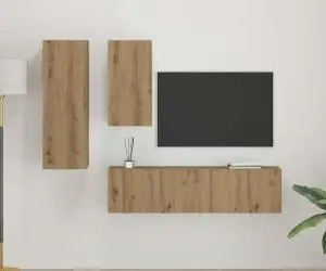 vidaXL Set comodă TV cu raft 4 pcs stejar artizanal 30.5 x 30 x 90 cm