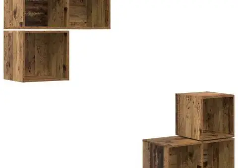 Set dulap TV 4 pcs Lemn vechi 37 x 37 x 72 cm Lemn compozit - 2/5