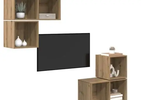 Set dulap TV 4 pcs stejar artizanal 37 x 37 x 72 cm - 3/5