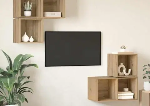 Set dulap TV 4 pcs stejar artizanal 37 x 37 x 72 cm - 4/5