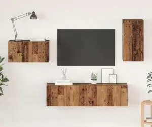 vidaXL Set comodă TV 4 pcs Lemn vechi 30.5 x 30 x 60 cm Lemn compozit