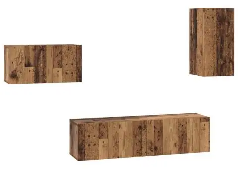 Set comodă TV 4 pcs Lemn vechi 30.5 x 30 x 60 cm Lemn compozit - 2/5
