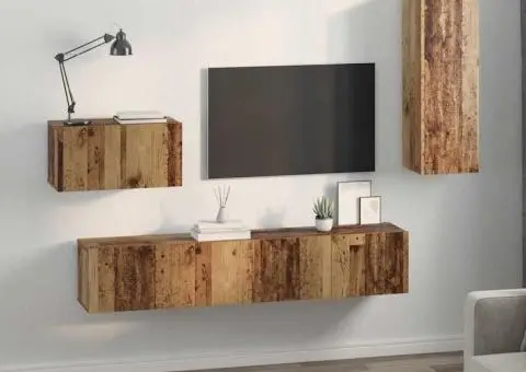 Set comodă TV 4 pcs Lemn vechi 30.5 x 30 x 60 cm Lemn compozit - 4/5