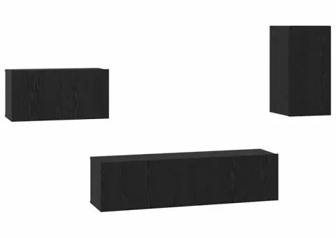 Set comodă TV cu raft Altele 4 pcs Stejar negru 30.5 x 30 x 60 cm - 2/5