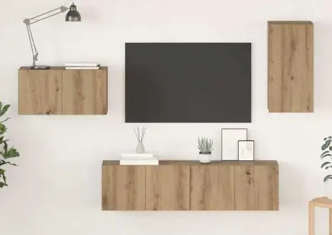 Set comodă TV 4 pcs stejar artizanal 30.5 x 30 x 60 cm - 1/5