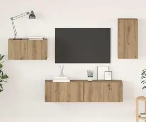 vidaXL Set comodă TV 4 pcs stejar artizanal 30.5 x 30 x 60 cm