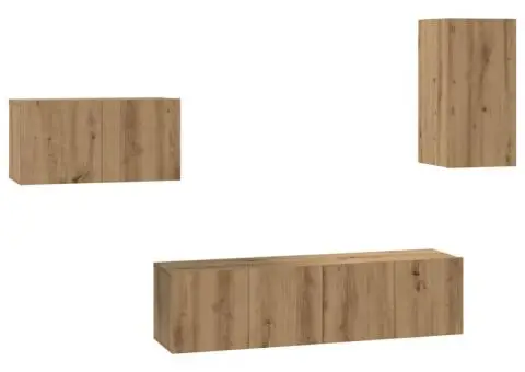 Set comodă TV 4 pcs stejar artizanal 30.5 x 30 x 60 cm - 2/5