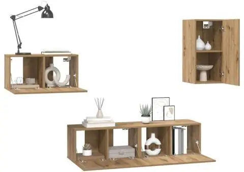 Set comodă TV 4 pcs stejar artizanal 30.5 x 30 x 60 cm - 3/5