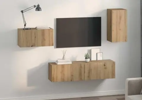 Set comodă TV 4 pcs stejar artizanal 30.5 x 30 x 60 cm - 4/5