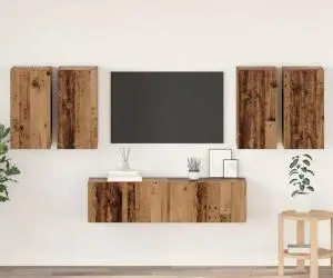 vidaXL Set comodă TV 6 pcs Lemn vechi 60 x 30 x 30 cm Lemn compozit