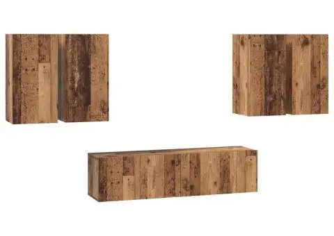 Set comodă TV 6 pcs Lemn vechi 60 x 30 x 30 cm Lemn compozit - 2/5