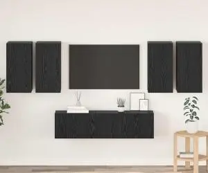 vidaXL Set comodă TV 6 pcs Stejar negru 60 x 30 x 30 cm Lemn compozit