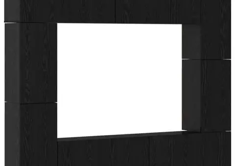 Set comodă TV cu raft 8 pcs Stejar negru 80 x 30 x 30.5 cm - 2/5