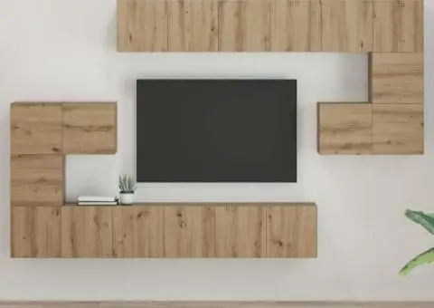 Set comodă TV 10 pcs stejar artizanal 180 x 30 x 90.5 cm - 1/5