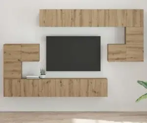 vidaXL Set comodă TV 10 pcs stejar artizanal 180 x 30 x 90.5 cm