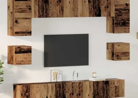 Set comodă TV 8 pcs Lemn vechi 100 x 30 x 30 cm Lemn compozit - 1/5