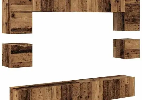 Set comodă TV 8 pcs Lemn vechi 100 x 30 x 30 cm Lemn compozit - 2/5