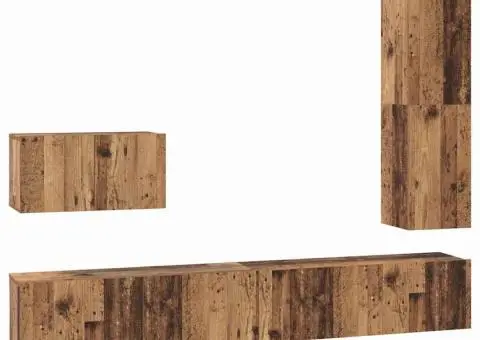 Set comodă TV 4 pcs Lemn vechi 30.5 x 30 x 110 cm Lemn compozit - 2/5