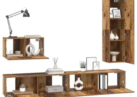 Set comodă TV 4 pcs Lemn vechi 30.5 x 30 x 110 cm Lemn compozit - 3/5