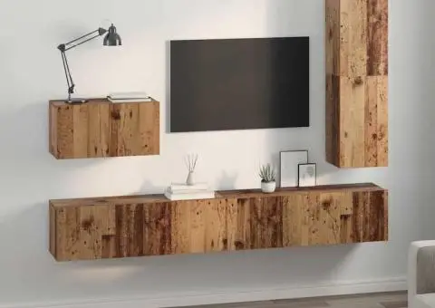 Set comodă TV 4 pcs Lemn vechi 30.5 x 30 x 110 cm Lemn compozit - 4/5