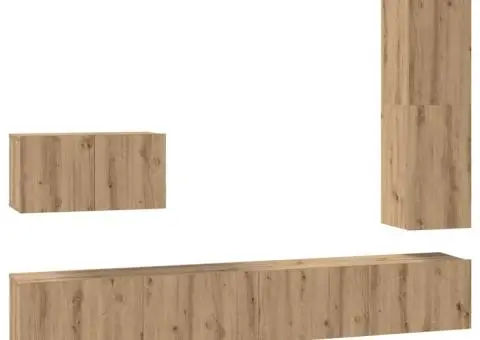 Set comodă TV 4 pcs stejar artizanal 30.5 x 30 x 110 cm - 2/5