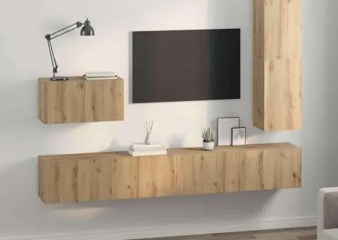 Set comodă TV 4 pcs stejar artizanal 30.5 x 30 x 110 cm - 4/5