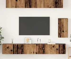 vidaXL Set comodă TV 6 pcs Lemn vechi Standard Mediu Lemn compozit