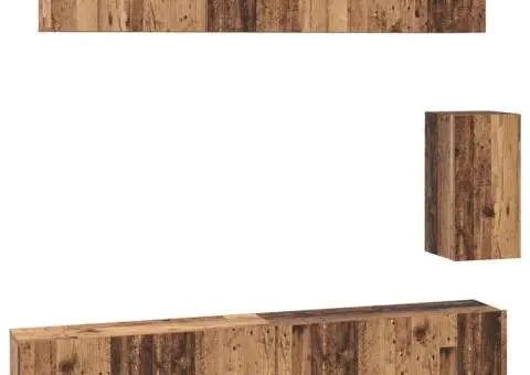 Set comodă TV 6 pcs Lemn vechi Standard Mediu Lemn compozit - 2/5