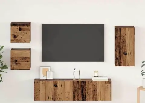 Set comodă TV 5 pcs Lemn vechi 30.5 x 30 x 60 cm Lemn compozit - 1/5