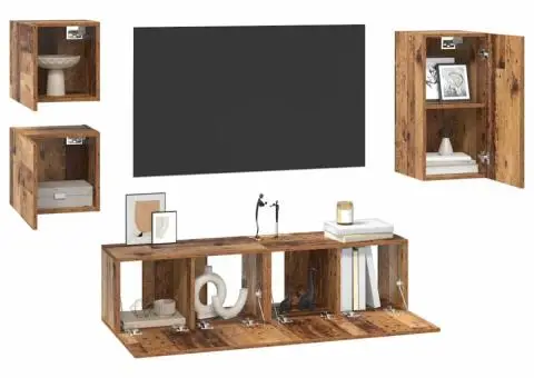 Set comodă TV 5 pcs Lemn vechi 30.5 x 30 x 60 cm Lemn compozit - 3/5