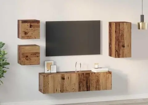 Set comodă TV 5 pcs Lemn vechi 30.5 x 30 x 60 cm Lemn compozit - 4/5