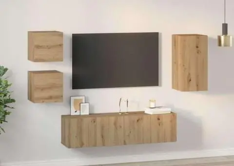 Set comodă TV cu raft 5 pcs stejar artizanal 30.5 x 30 x 60 cm - 4/5