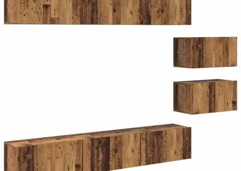 Set comodă TV 8 pcs Lemn vechi 60 x 30 x 30.5 cm Lemn compozit - 2/5