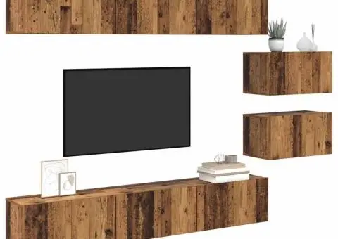 Set comodă TV 8 pcs Lemn vechi 60 x 30 x 30.5 cm Lemn compozit - 3/5