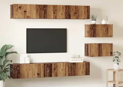 Set comodă TV 8 pcs Lemn vechi 60 x 30 x 30.5 cm Lemn compozit - 4/5