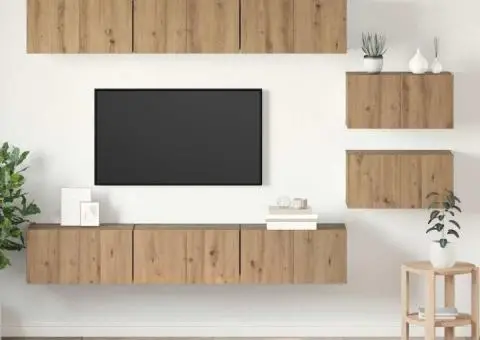 Set comodă TV 8 pcs stejar artizanal 60 x 30 x 30.5 cm - 1/5