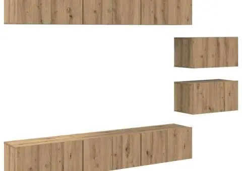 Set comodă TV 8 pcs stejar artizanal 60 x 30 x 30.5 cm - 2/5