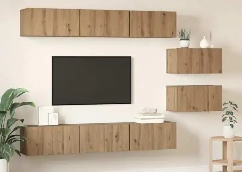 Set comodă TV 8 pcs stejar artizanal 60 x 30 x 30.5 cm - 4/5