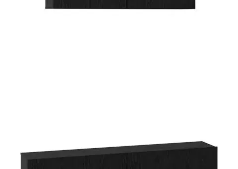 Dulap pentru TV pe Perete Altele cu depozitare cu ușă 4 pcs Stejar Negru - 2/5