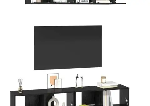 Dulap pentru TV pe Perete Altele cu depozitare cu ușă 4 pcs Stejar Negru - 3/5