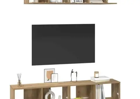 Set dulap TV 4 pcs stejar artizanal Mediu 80 x 30 x 30 cm - 3/5