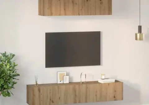 Set dulap TV 4 pcs stejar artizanal Mediu 80 x 30 x 30 cm - 4/5