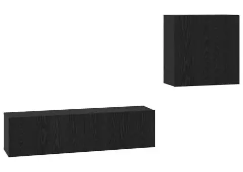 Set Dulap TV cu raft cu depozitare cu ușă 4 pcs Stejar negru 120 x 30 x 30 cm - 2/5