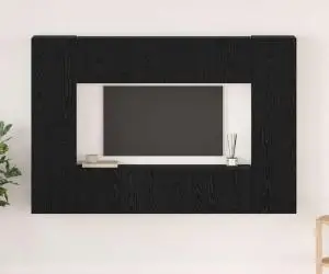 vidaXL Set comodă TV cu raft 8 pcs Stejar negru 181 x 30 x 120 cm
