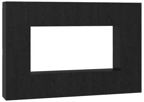 Set comodă TV cu raft 8 pcs Stejar negru 181 x 30 x 120 cm - 2/5